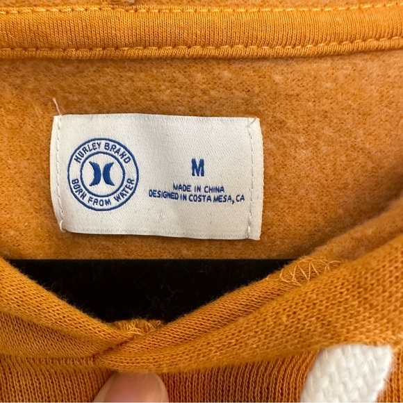 Hurley Crop Fleece Graphic Hoodie Golden Yellow Womens Sz. Medium - Picture 5 of 8